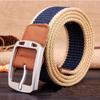 Men'S Canvas Day Buckle Casual Belt, Student Belt, Striped Trend Belt