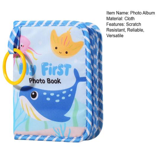 Baby Photo Album Fabric Memory Book Soft Cloth Scrapbook Interactive Sensory Toy for Newborn