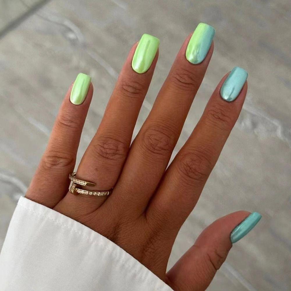 Full Cover Fake Nials Long Square Nail Tips New Press On Nails Women Girls