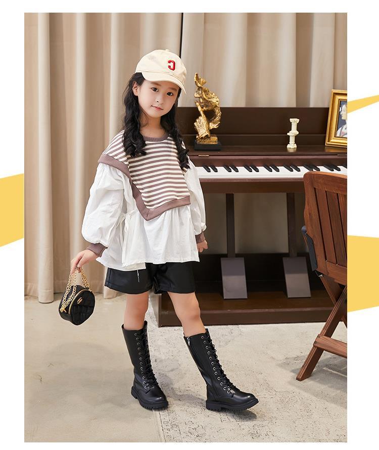 Girls' High-Top Princess Boots: Fashion Show Performance Simple Long Boots