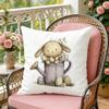 Baby Bunny Easter Cushion Cover Soft Plush Throw Pillow Cover  DoubleSided Decorative Cushion Case  Sofa Bedroom Home Decor