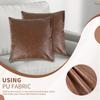 2Pcs Faux Leather Throw Pillow Cover Square/Rectangle Sofa Cushion Case with Hidden Zipper PU Leather Pillow Case Decorative