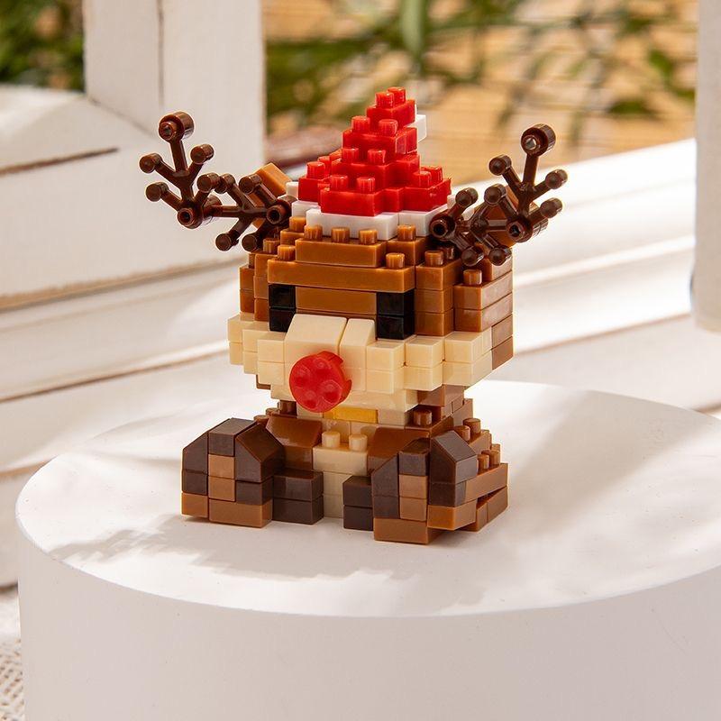 Merry Christmas Micro Building Blocks Santa Claus Elk Snowman Christmas Tree Assembled Mini Bricks Figure Toy For Kid Gifts
