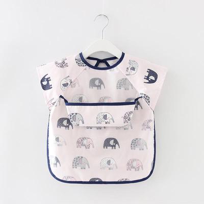 Водонепроницаемый хлопковый детский фартук с коротким рукавом и слюнявчик