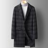 Осенне-зимнее съемное двухстороннее шерстяное пальто с пуховой подкладкой Мужское клетчатое кашемировое пальто Nizi Шерстяное пальто средней длины