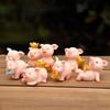 Cartoon Resin Piglet Family Decoration: Micro Landscape, Flower Pot, Aquarium, Fish Tank, and Cake Ornaments