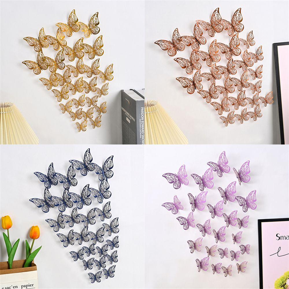 Butterflies Art Hollow Butterflies Decals 3D Butterfly Stickers Wall Decals Wall Art Decor