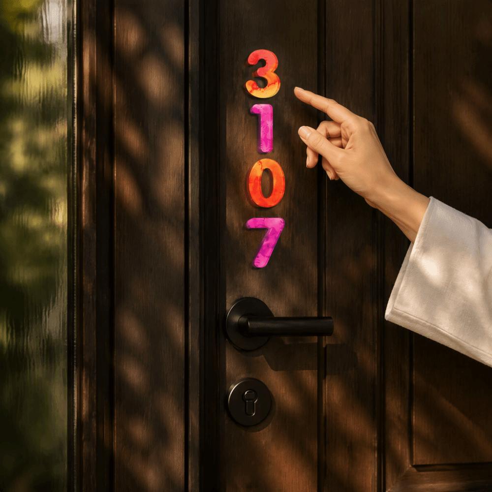 3D Raised Door Number Plaque Waterproof Address Number Sign Separate Digit Number Marker Hotel