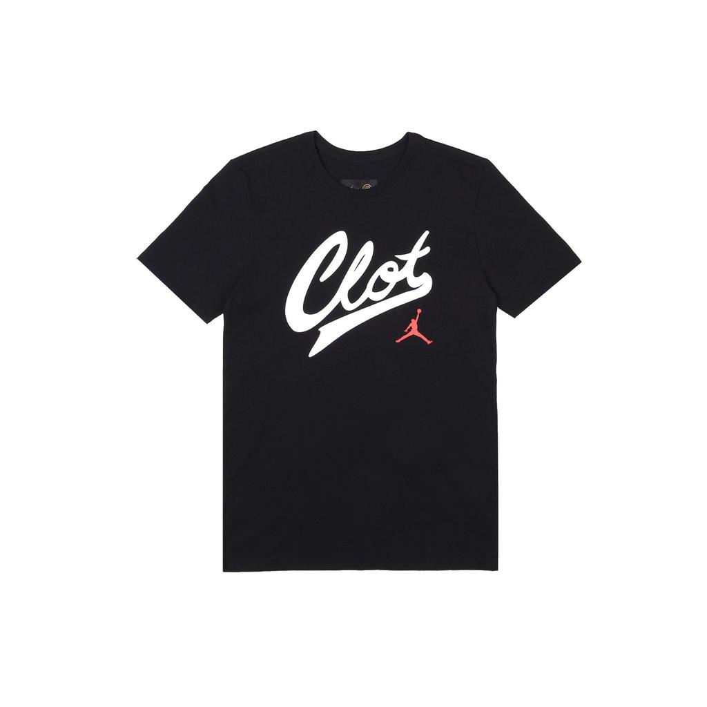 Air Jordan X Clot Collab Printed Round Neck Short Sleeve T-Shirt Men Tops Black AV6260-010