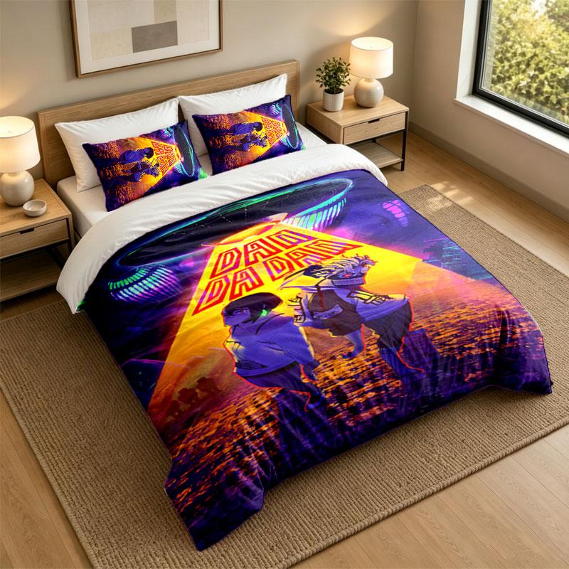 3Pcs Bedding SetDandadan Soft Bed Sheet and Two Pillowcases Home Bedroom Decor