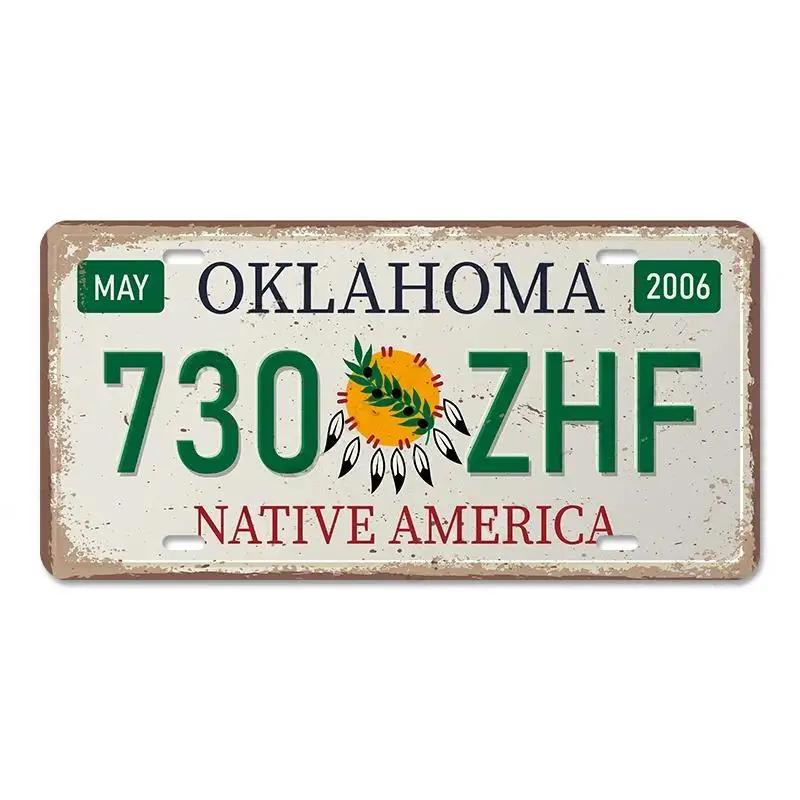 Винтажный постер американских штатов, металлические жестяные таблички, Флорида, Калифорния, Техас, Гавайи, номерной знак, клубный бар, декор для стен гаража