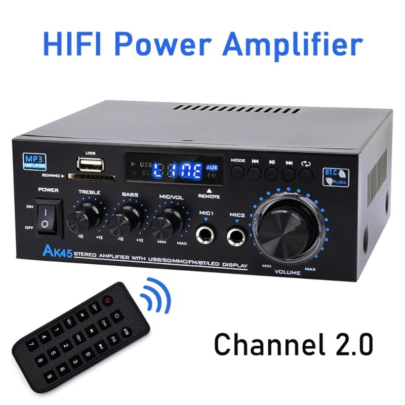 50-ваттные 2.0-канальные Hi-Fi усилители мощности с поддержкой Bluetooth 5.0, USB-воспроизведением и входами для домашнего кинотеатра