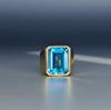 Мужское кольцо, кольцо с лондонским синим топазом, кольцо из стерлингового серебра 925 пробы, мужские кольца, кварцевое кольцо с синим топазом, кольцо с печаткой