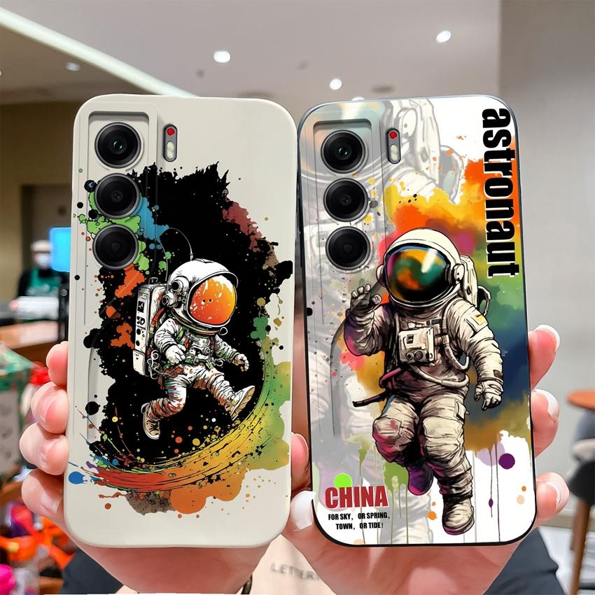 For Tecno Camon 40 Pro Spack 30 Pova 6 Neo Phone Case Pretty Starry Sky Cat Pattern Liquid Silicone Advanced Dustproof Protective Shell For Tecno Capa