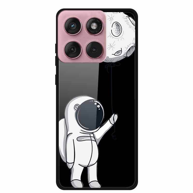 For Motorola Edge 60 60s 5G Glass Case Cartoon Soft Bumper Hard Tempered Glass Back Cover Case For Motorola Edge 60 Fusion Shell