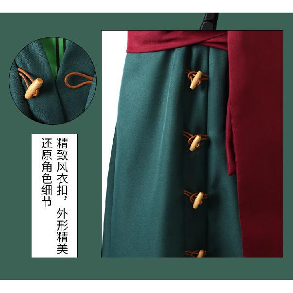 One Piece Wano Country Roronoa Zoro Cosplay Costume, Zorojuro Samurai Yukata Robe, Japanese Anime Kimono Outfit for Halloween Convention