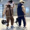 Spring and Autumn Boys' Letter Print Casual Sports Suit