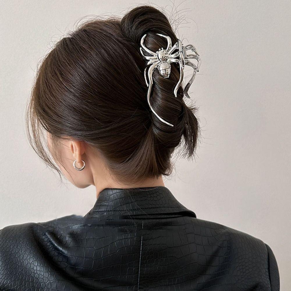 Hollow Large Shark Clip Y2K Metal Hair Claw Simple Spider Hair Claw Ladies