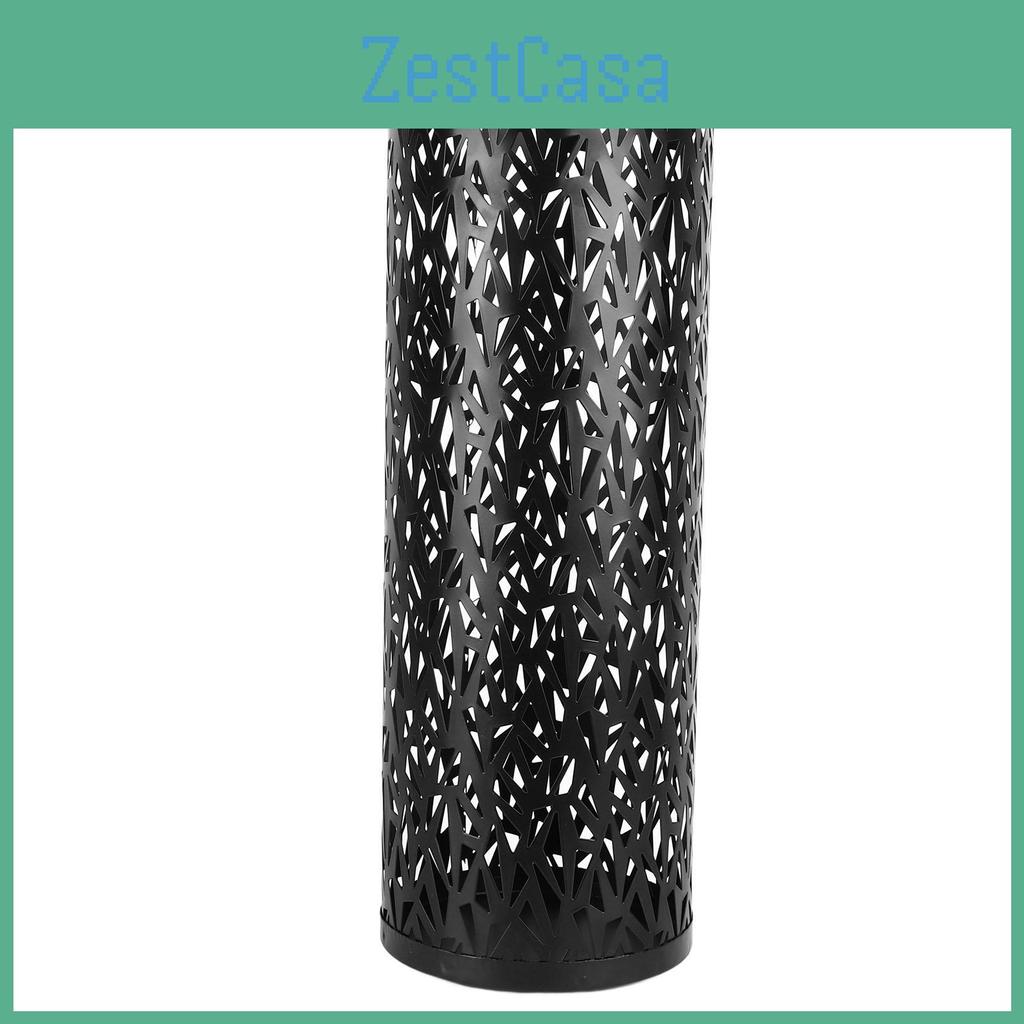 Umbrella Stand Rack For Entryway Metal Hollowed Freestanding Round Umbrella Holder Organizer Bin