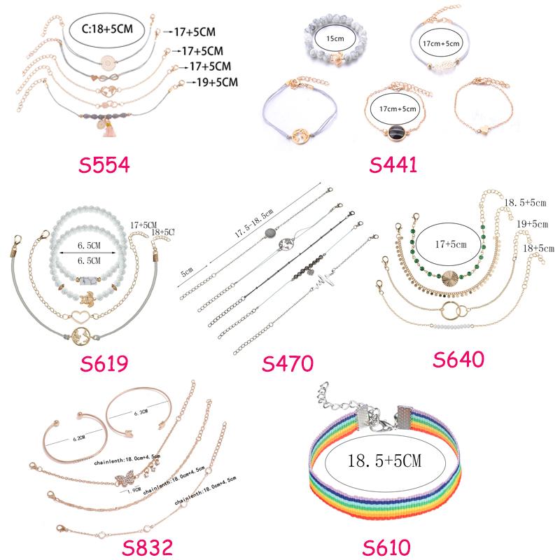 Ювелирные изделия Аксессуары Браслеты Браслеты Набор Очаровательная Леди Женщины Девушка Луна Цветок Бисер Горячие Богемные Новые Винтажные бусины