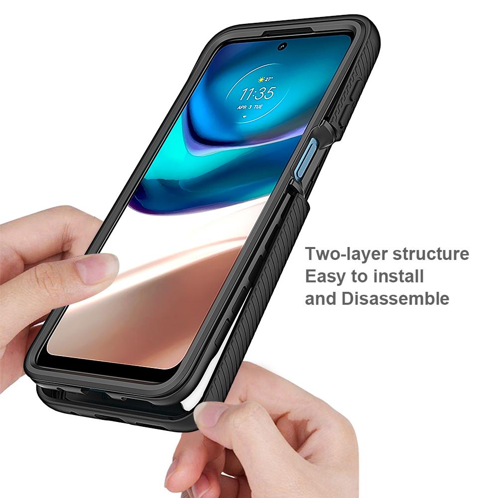 Кристальный чехол TPU/PC Sky Case для Motorola Moto G42 4G G32 Funda С PET-защитой экрана 360 градусов Полное покрытие Ударопрочный