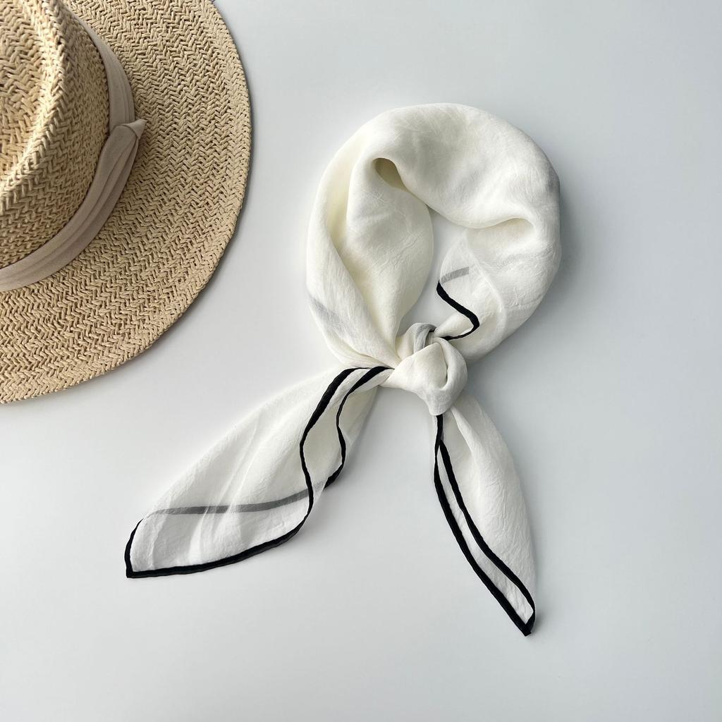 Однотонный носовой платок, хлопковые шейные шарфы для женщин, маленькие шали и накидки, бандана, платки на голову