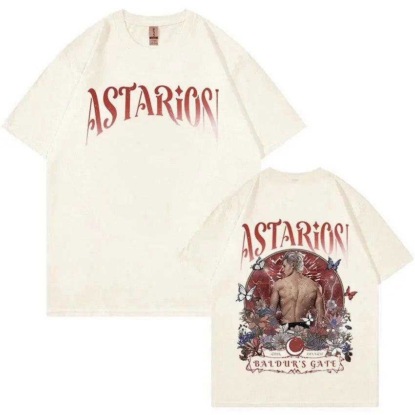 Ретро Astarion Baldur's Gate 3 футболка с принтом унисекс женская повседневная хлопковая футболка с коротким рукавом Harajuku футболки большого размера уличная одежда