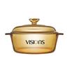 Corning Vision Amber Heat-Resistant Glass Casserole Pot