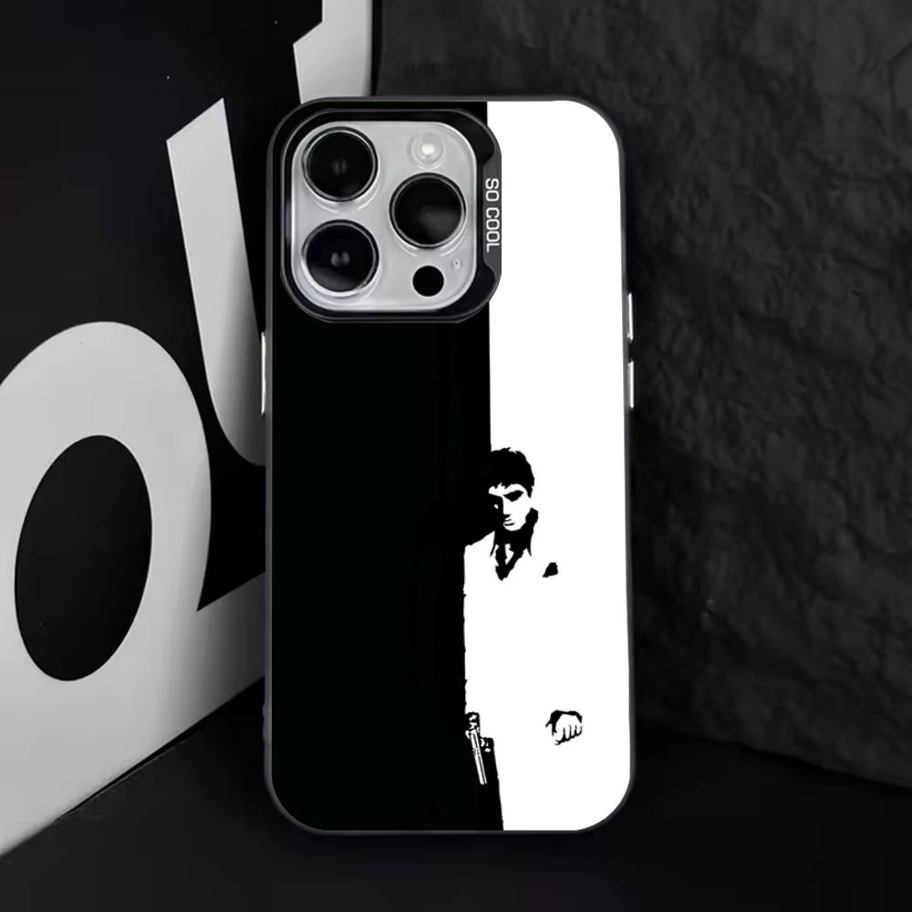 Мир твой S-Чехол для телефона Scarface для iPhone 17,16,15,14,13,12,11,Pro,XS,Max,Plus,Mini,SE4,E IMD Матовый черный