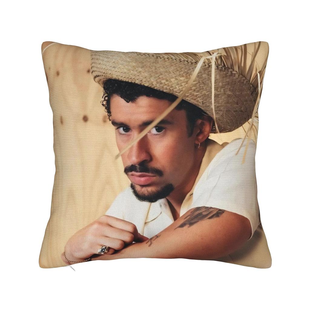 Singer Bad Bunny Pillowcase Doublesided Printing Polyester Cushion Cover Decorative  Throw Pillow Case Cover Home