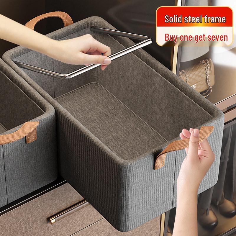 7-Piece Steel Frame Fabric Wardrobe Organizer Set