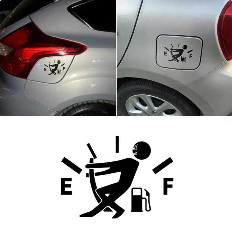 Funny Auto Fuel Tank Sticker Motorcycle Car Stickers High Gas Consumption Decal Fuel Gage Empty Stickers Car Styling Vinyl Decal
