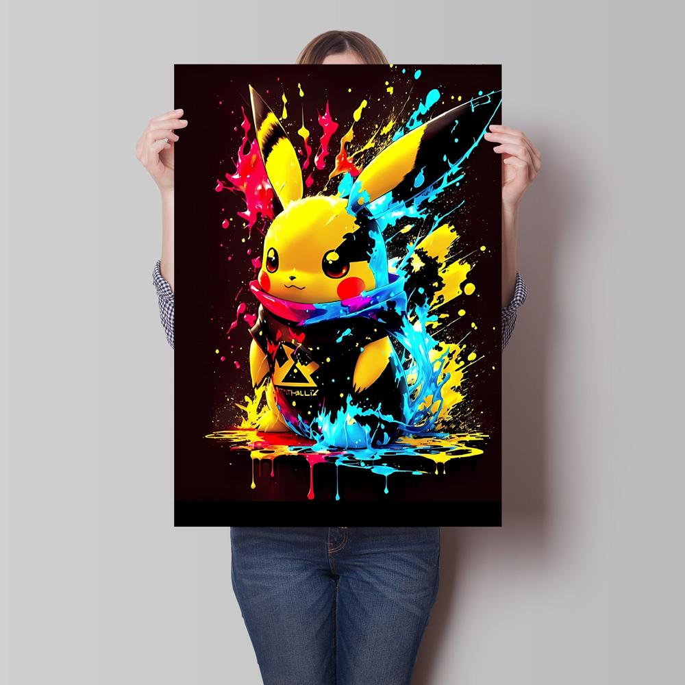 Japanese Anime Canvas Paintings Pikachu Poster Cartoon Character Picture Bright and Clear Colors High Quality Home Decor
