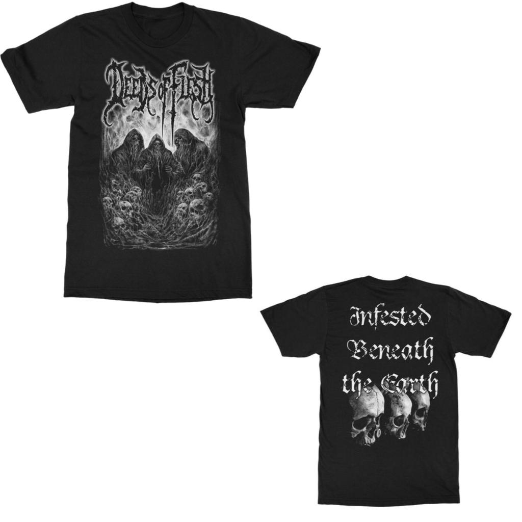 Retro Deeds of Flesh Band Graphic Cotton Tshirt Unisex Summer Short Sleeve Fashion Brand Tee Luxury Casual Vintage Retro Top