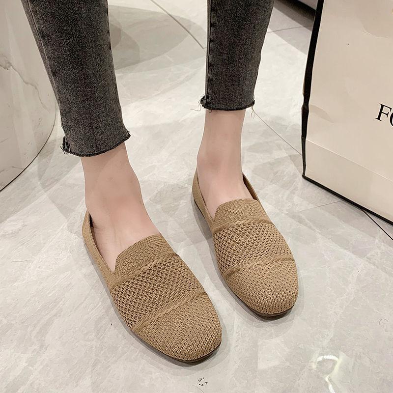 Women's 2025 Summer Breathable Woven Casual Flat Mesh Shoes