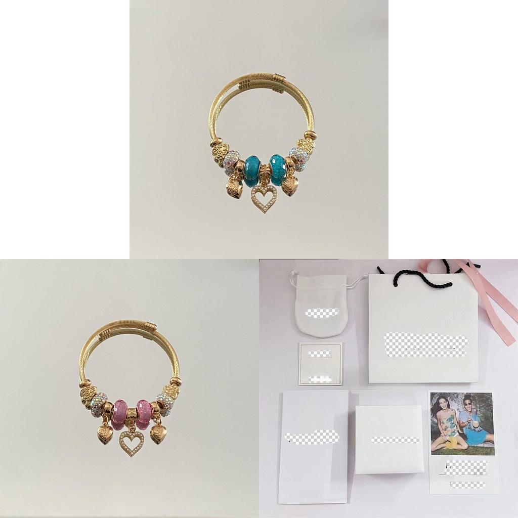 Fashion Heart Charm Bracelet With Adjustable Waterfall Style For Giftgiving