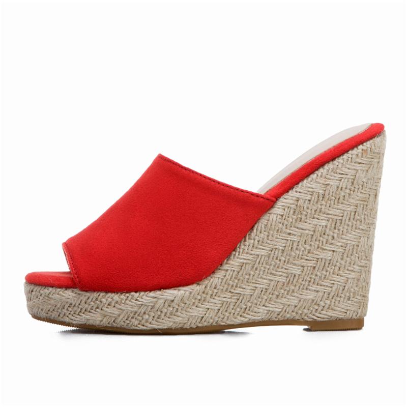 Модные женские тапочки на толстой платформе, туфли на танкетке, летние босоножки с открытым носком, туфли на высоком каблуке, женские, большого размера