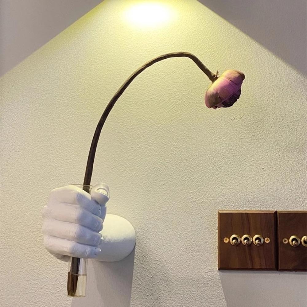 Simulations Hand Flower Wall Vase Decorative Flowers Handmade Wall Mounted Vase Resin Room Decoration Decorative Vases Home