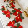 1 Silk Cloth + Led Poinsettia Christmas Lantern String [always Bright + Shiny] Battery Box