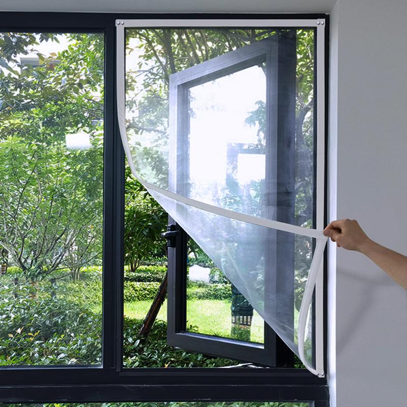 DTGJ Magnetic Screen Windows Mosquito Net Customized size white Invisible Fiberglass Mesh Air Tulle Anti insect fly Curtains