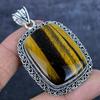 Tiger Eye Handmade 925 Sterling Silver Jewelry Pendant 2.52" D2G02