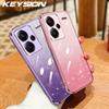 KEYSION Роскошный чехол-бампер с покрытием и блестками для Redmi Note 13 Pro+ 5G, прозрачный, из мягкого ТПУ, противоударный чехол для Redmi Note 13 Pro+ 5G