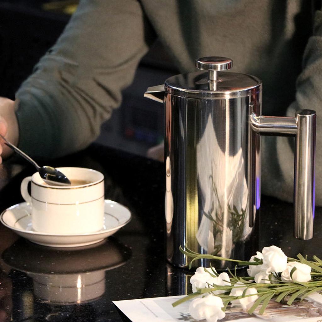 Кофеварка френч-пресс, кофейник из нержавеющей стали с двойными стенками и изоляцией, ручное заваривание, 350 мл/800 мл/1000 мл