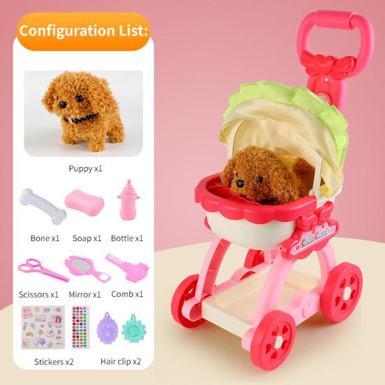 Игровой домик для щенков и домашних животных, игрушки для детей, девочек, интерактивная мягкая игрушка для собак, переносная коляска для щенков, игровой набор для ролевых игр