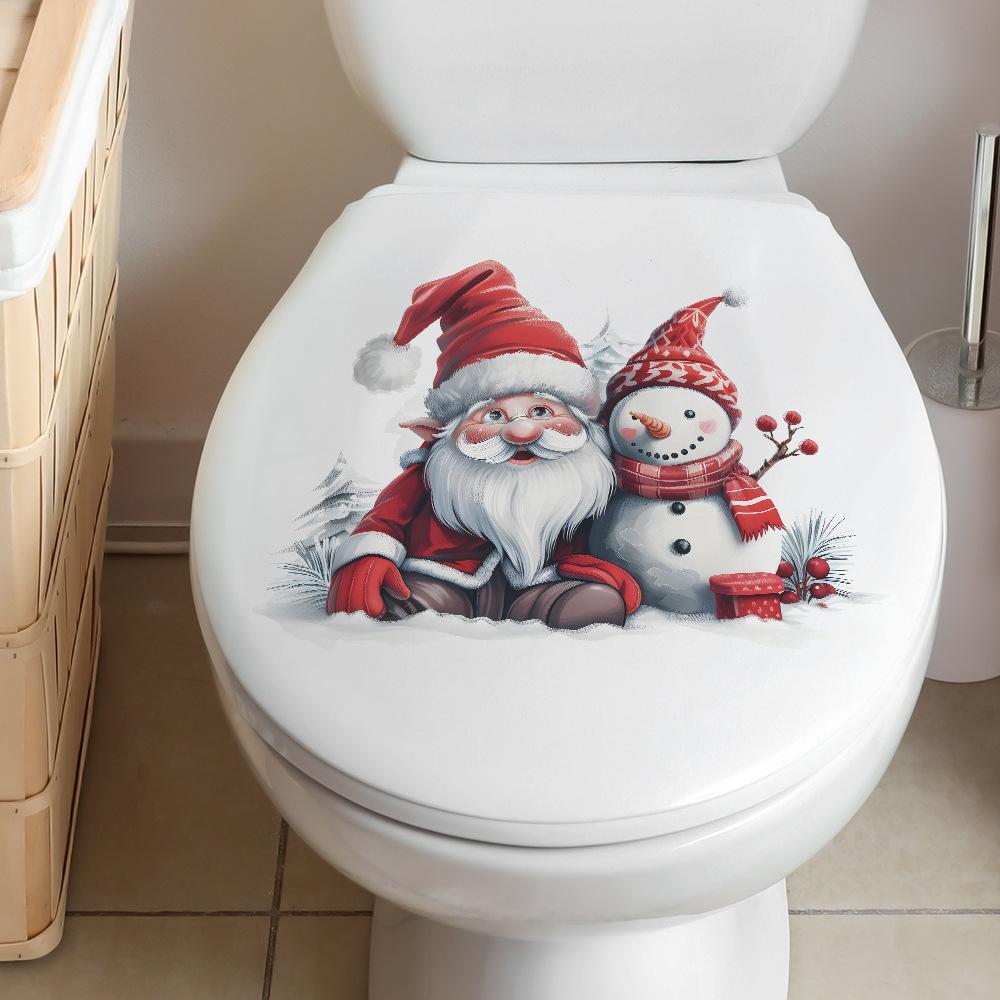 Fun-m201 Santa Claus Snowman Santa Hat Toilet Post Bathroom Toilet Home Decoration Stickers Wholesale