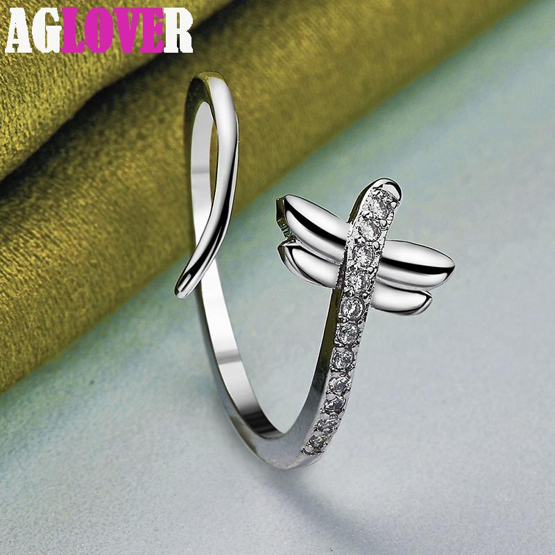 Ювелирные изделия из стерлингового серебра 925 пробы с цирконом Стрекоза AAA