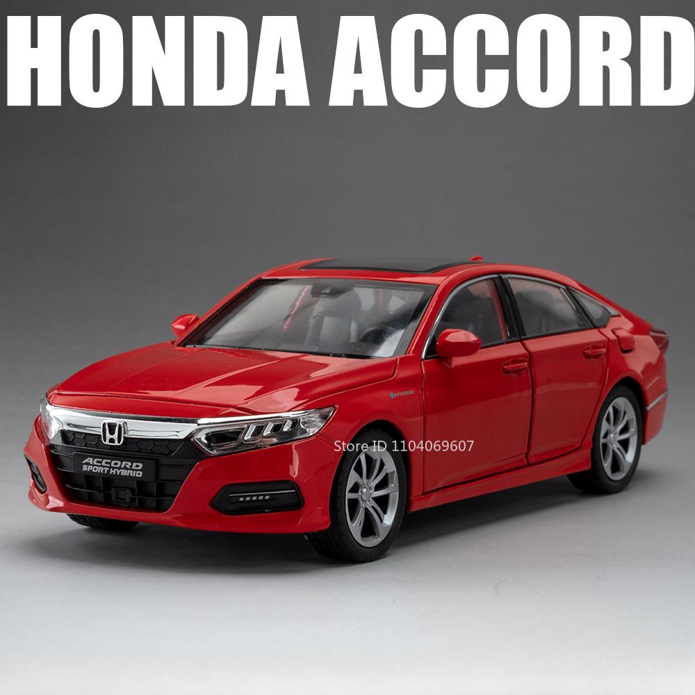 1:24 Scale Honda Accord Toy Model Cars Metal Diecast RAV4 Miniature Models Sound Light Pull Back Doors Opened for Children Gifts