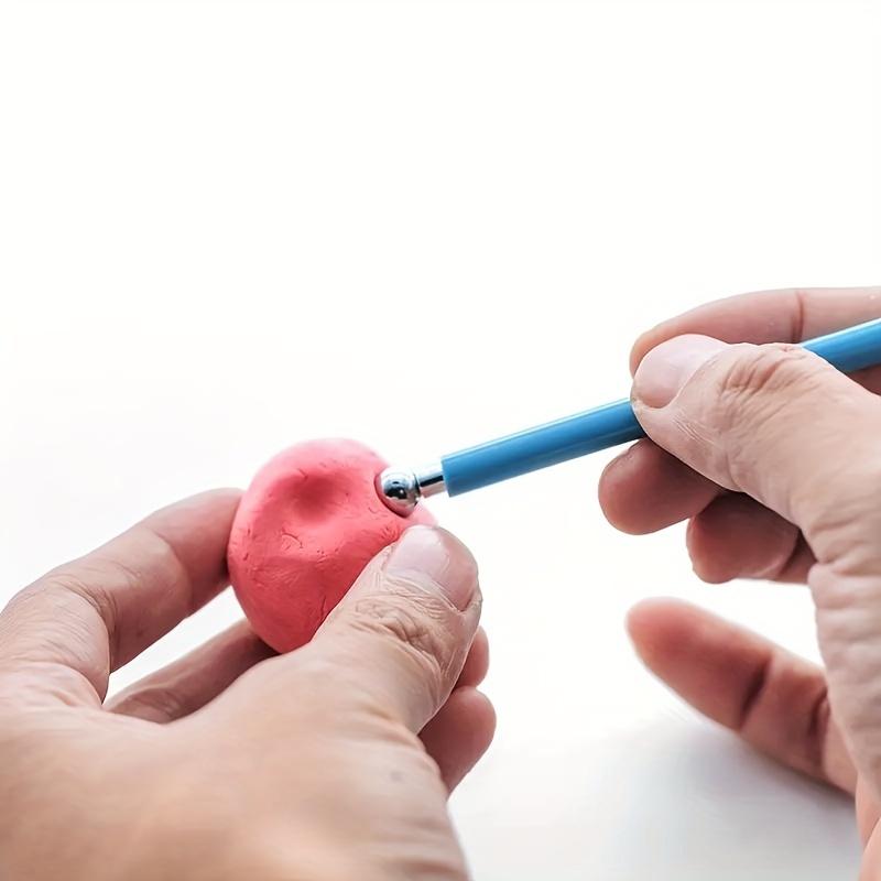 Набор из 4 предметов: керамические инструменты для мягкой глины, пластик, вспомогательные инструменты для глины, ручка-точка, резьба, палочка для тиснения, многофункциональный для начинающих