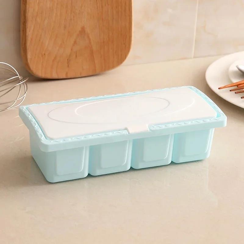 Multiple Colors Plastic Seasoning Box Suitable Make Food Cook Seasoning Storage Box Household Dustproof Seasoning Accessories