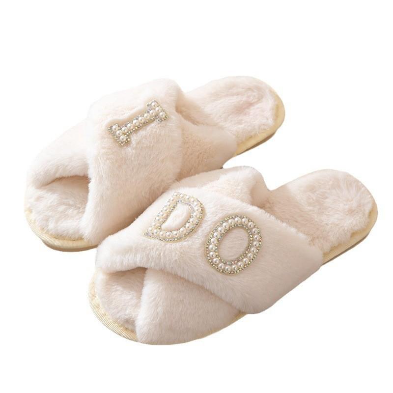 Warm Slippers Women Winter Indoor Home Anti Slip Cotton Slippers with Added Plush Slippers Dames Muiltjes Chanclas Mujer